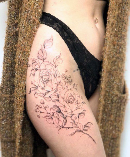 Feminine Girls Babys Breath Tattoo Designs