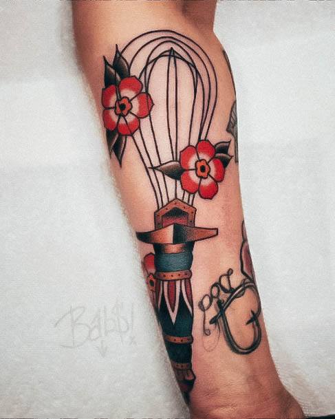 Feminine Girls Baking Tattoo Designs