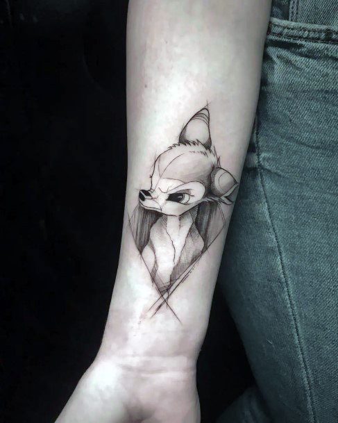 Feminine Girls Bambi Tattoo Designs