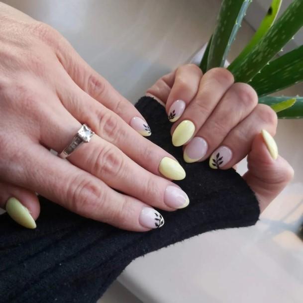 Feminine Girls Banana Nail Designs