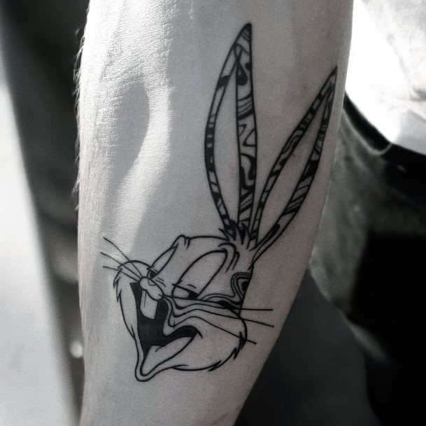 Feminine Girls Bugs Bunny Tattoo Designs