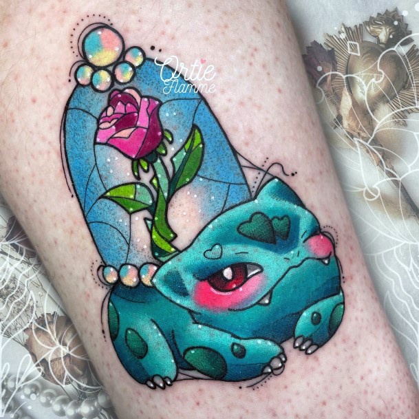 Feminine Girls Bulbasaur Tattoo Designs