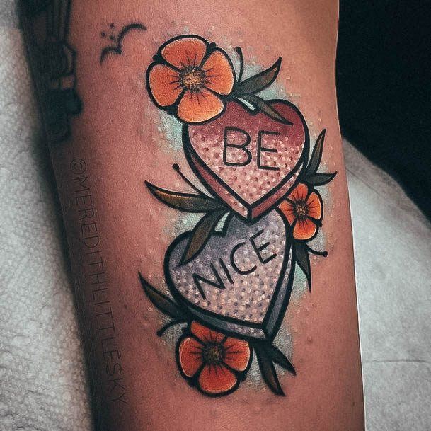 Feminine Girls Candy Tattoo Designs