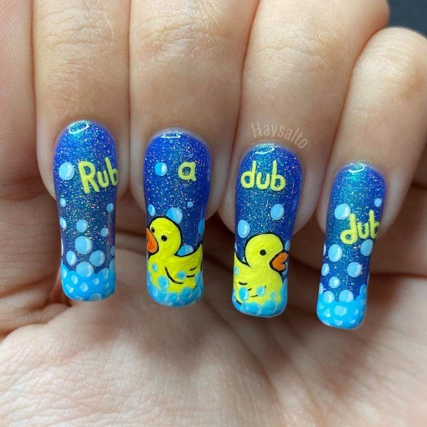 Feminine Girls Cartoon Nail Designs