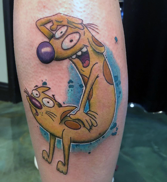 Feminine Girls Catdog Tattoo Designs