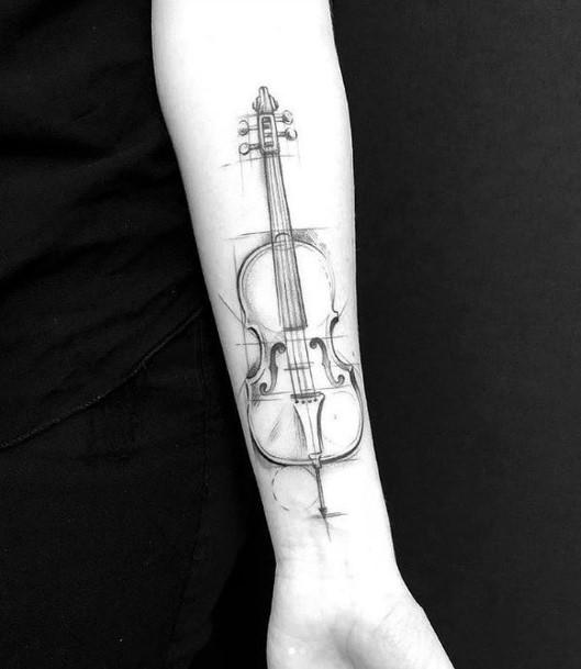 Feminine Girls Cello Tattoo Designs