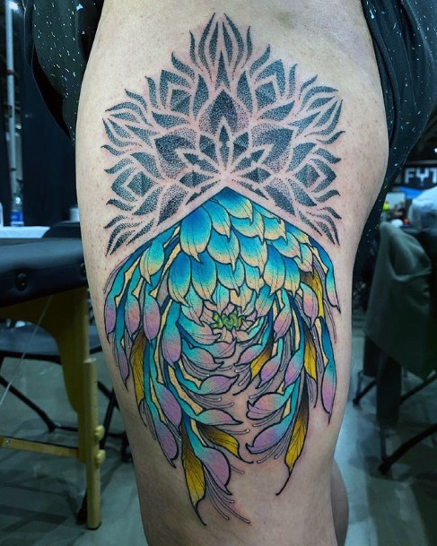 Feminine Girls Chrysanthemum Tattoo Designs