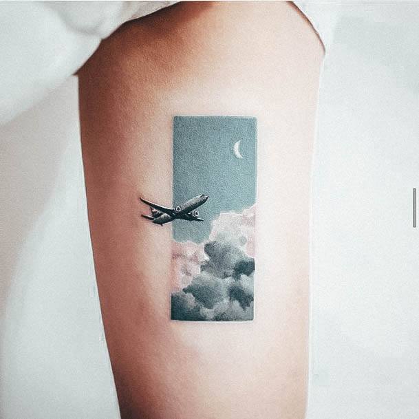 Feminine Girls Clouds Tattoo Designs