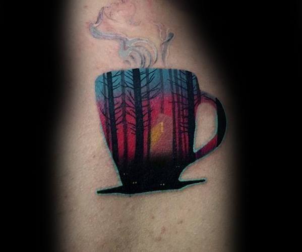 Feminine Girls Coffee Mug Tattoo Designs