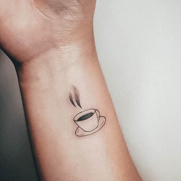 Feminine Girls Coffee Tattoo Designs