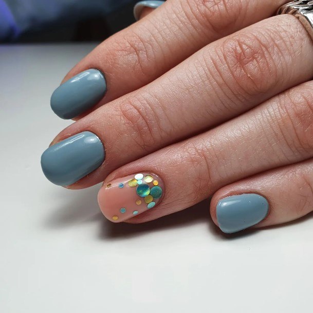 Feminine Girls Confetti Nail Designs