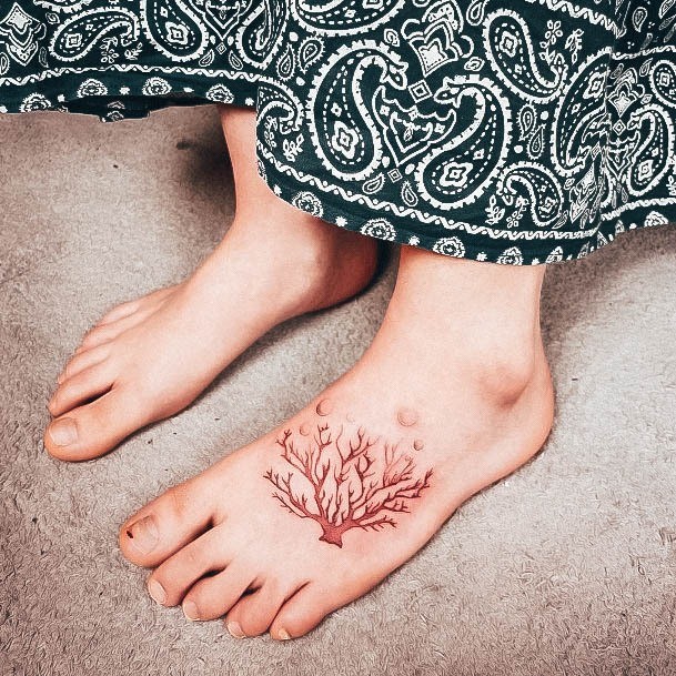 Feminine Girls Coral Tattoo Designs