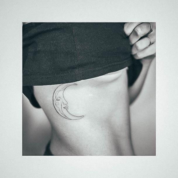 Feminine Girls Cresent Moon Tattoo Designs