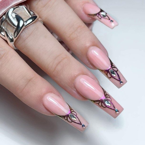 Feminine Girls Crown Nail Designs