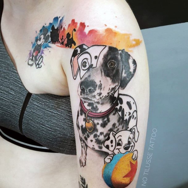 Feminine Girls Dalmatian Tattoo Designs