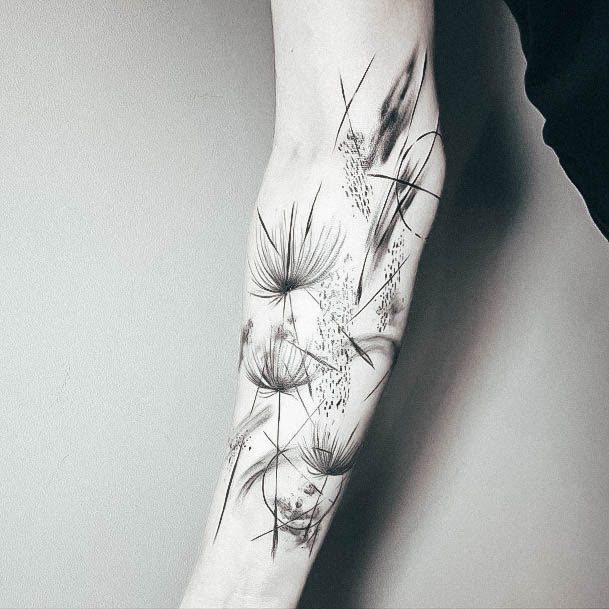 Feminine Girls Dandelion Tattoo Designs