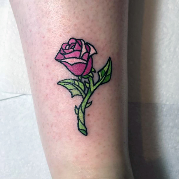 Feminine Girls Enchanted Rose Tattoo Designs