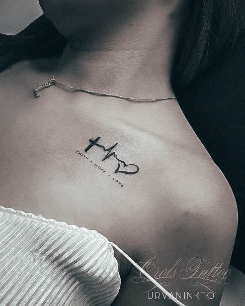 Feminine Girls Faith Hope Love Tattoo Designs