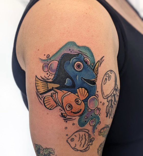 Feminine Girls Finding Nemo Tattoo Designs