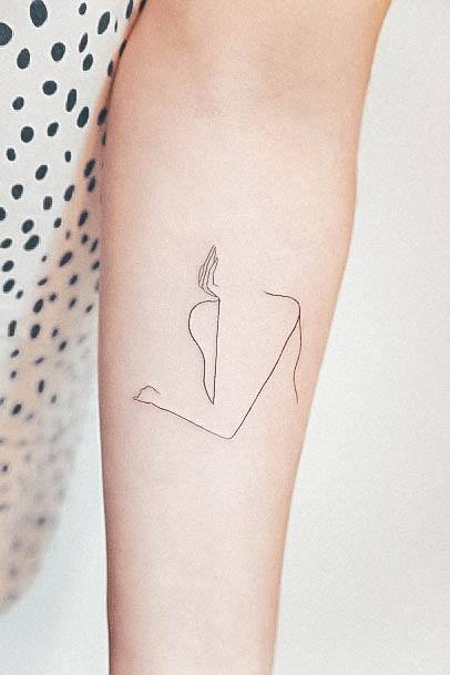 Feminine Girls Fine Line Tattoo Designs