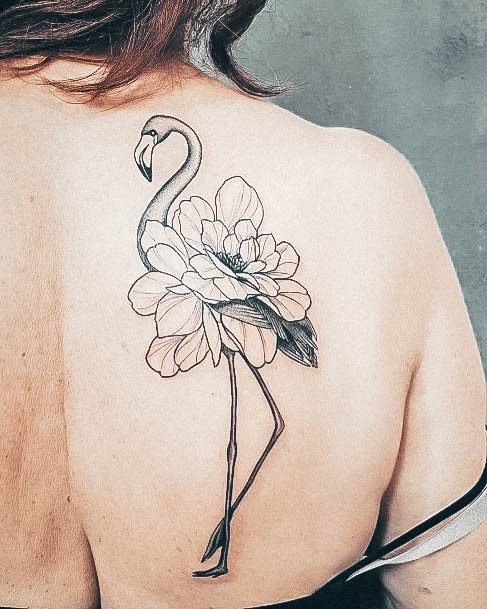 Feminine Girls Flamingo Tattoo Designs