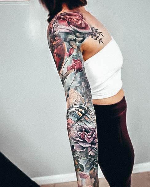 Feminine Girls Floral Tattoo Designs