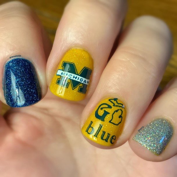 Feminine Girls Football Nail Designs