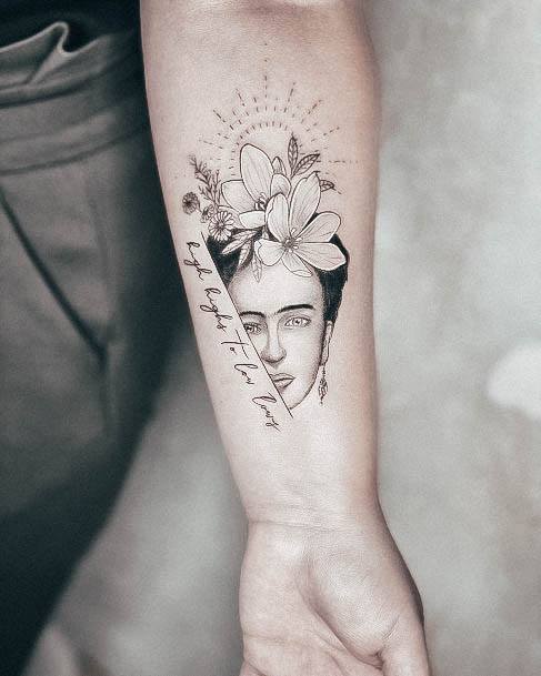 Feminine Girls Frida Tattoo Designs