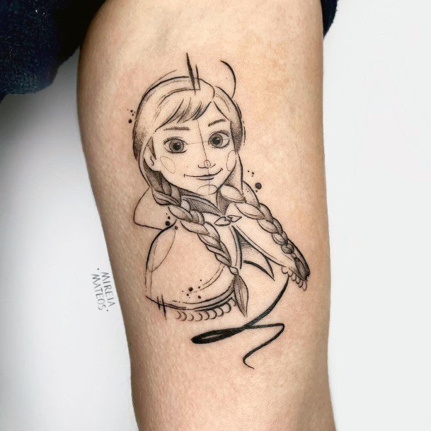 Feminine Girls Frozen Tattoo Designs