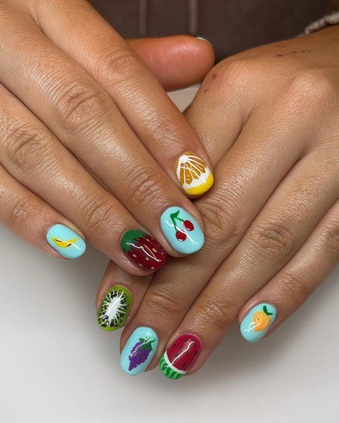 Feminine Girls Fruit Nail Designs