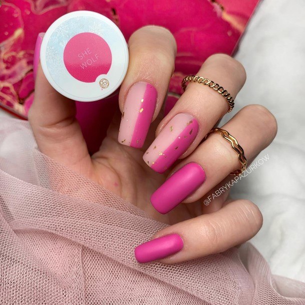 Feminine Girls Fuchsia Nail Designs