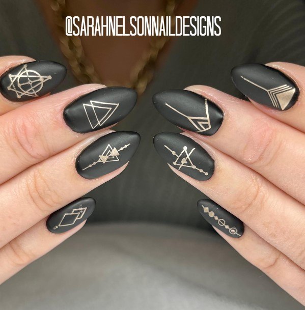 Feminine Girls Geometric Nail Designs