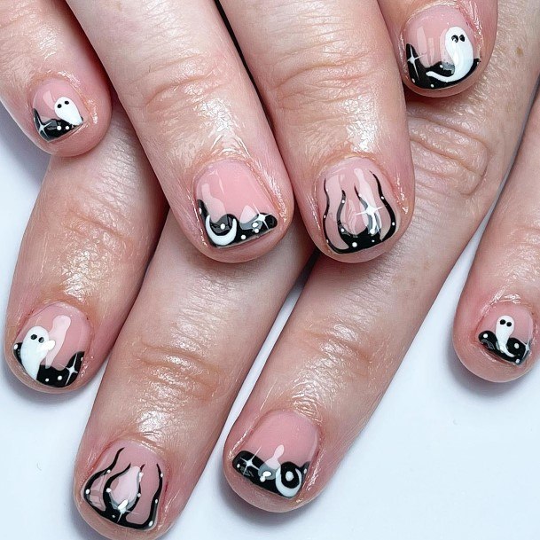 Feminine Girls Ghost Nail Designs