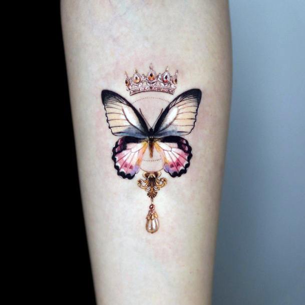 Feminine Girls Gold Tattoo Designs