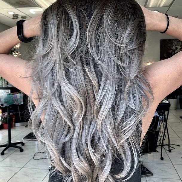 Feminine Girls Grey Ombre Hairstyles Ideas