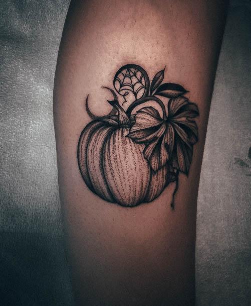 Feminine Girls Halloween Tattoo Designs