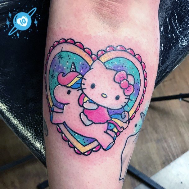 Feminine Girls Hello Kitty Tattoo Designs