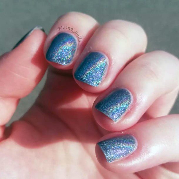 Feminine Girls Holographic Nail Designs