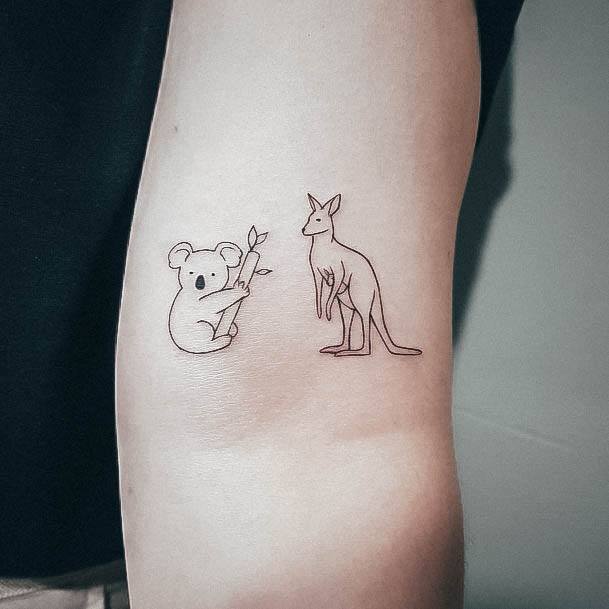 Feminine Girls Kangaroo Tattoo Designs