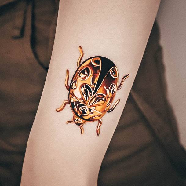 Feminine Girls Ladybug Tattoo Designs