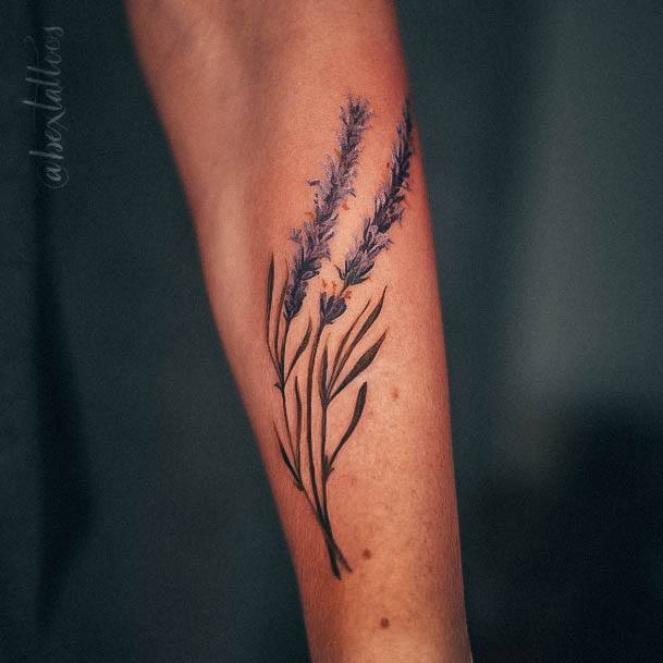 Feminine Girls Lavender Tattoo Designs