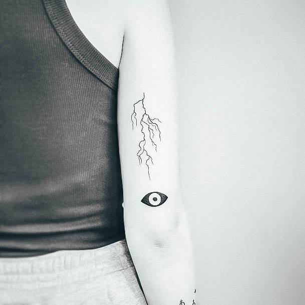 Feminine Girls Lightning Bolt Tattoo Designs