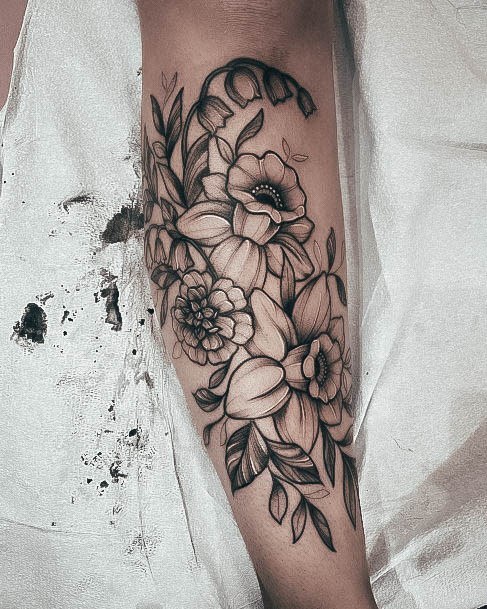 Feminine Girls Lily Of The Valley Tattoo Designs