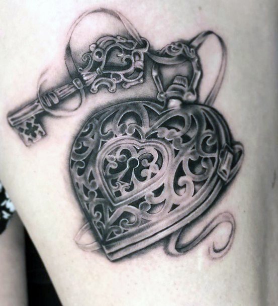 Feminine Girls Locket Tattoo Designs