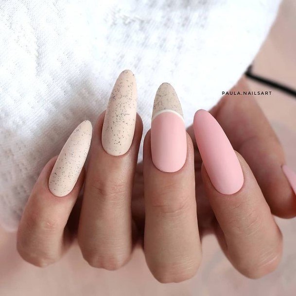 Feminine Girls Matte Nail Designs