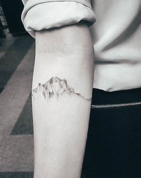 Feminine Girls Mountain Tattoo Designs