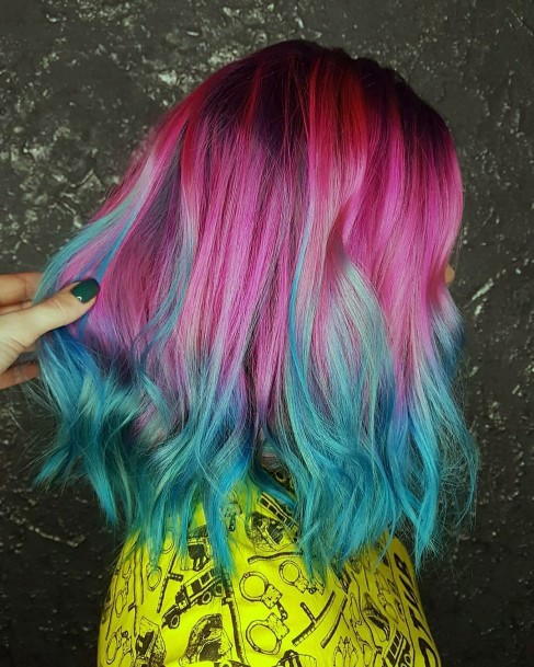 Feminine Girls Neon Hairstyles Ideas