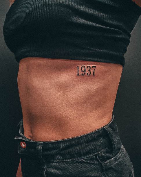 Feminine Girls Number Tattoo Designs