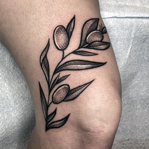 Feminine Girls Olive Tree Tattoo Designs