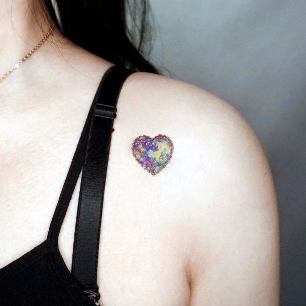 Feminine Girls Opal Tattoo Designs